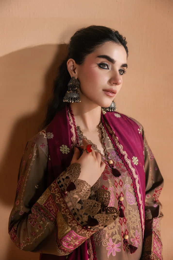 One Nation by Florent Unstitched Embroidered Viscose 3 Piece Suit FL26UON Raiha - Casual Collection