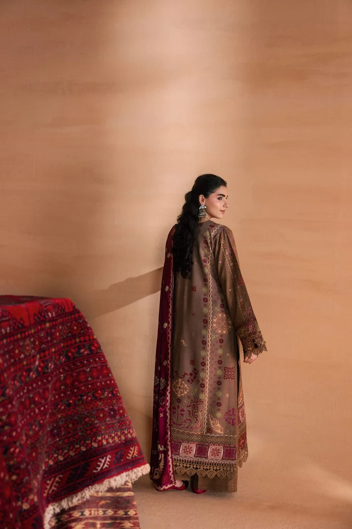 One Nation by Florent Unstitched Embroidered Viscose 3 Piece Suit FL26UON Raiha - Casual Collection