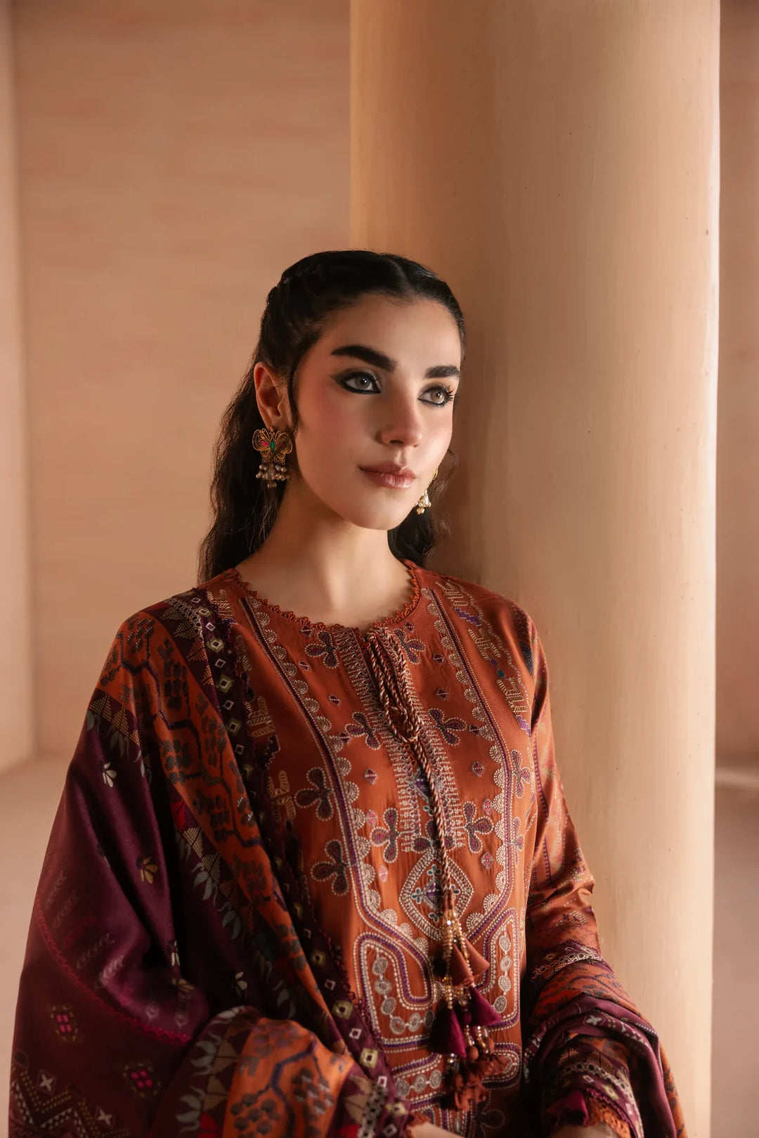 One Nation by Florent Unstitched Embroidered Viscose 3 Piece Suit FL26UON Zareen - Casual Collection