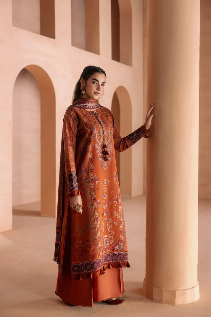 One Nation by Florent Unstitched Embroidered Viscose 3 Piece Suit FL26UON Zareen - Casual Collection