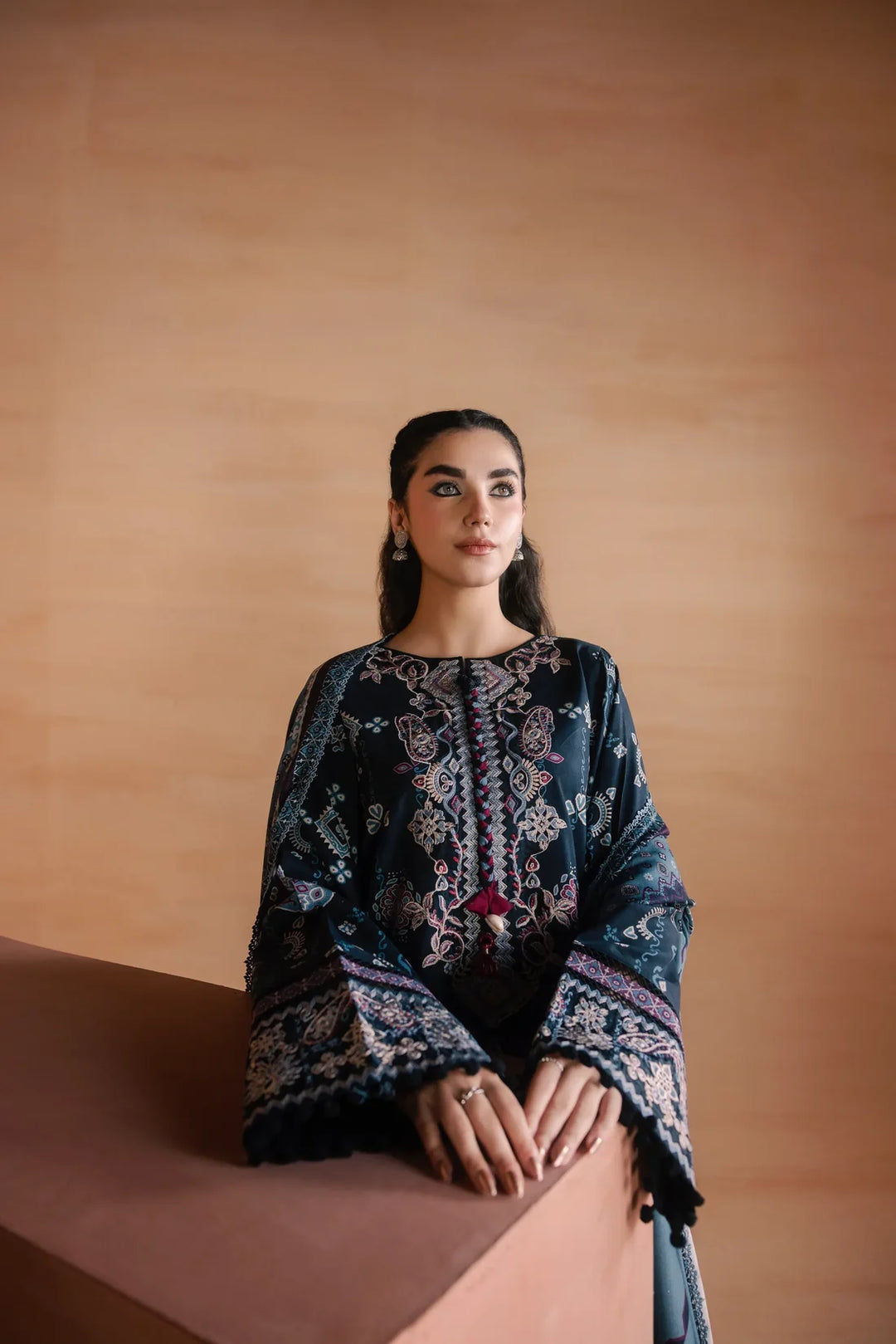 One Nation by Florent Unstitched Printed Viscose 3 Piece Suit FL26UON Parisa - Casual Collection