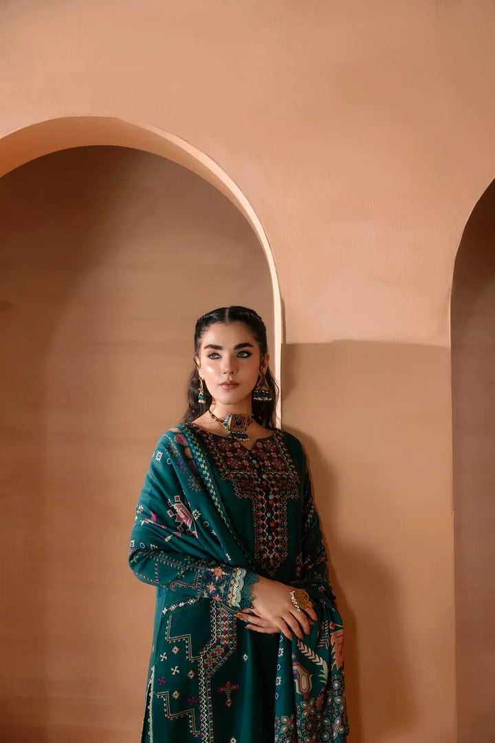 One Nation by Florent Unstitched Embroidered Viscose 3 Piece Suit FL26UON Zaryab - Casual Collection