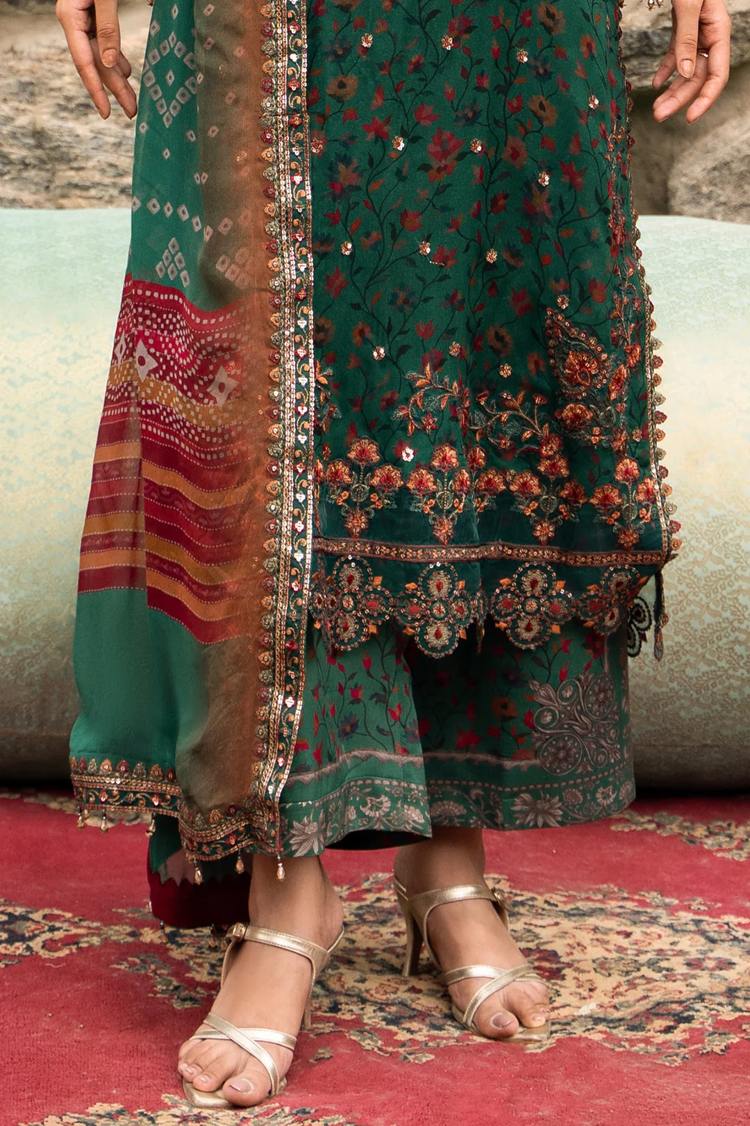 Vasal by Charizma Unstitched Embroidered Chiffon 3 Piece Suit CHR26UVC VSLW6-14 - Festive Collection