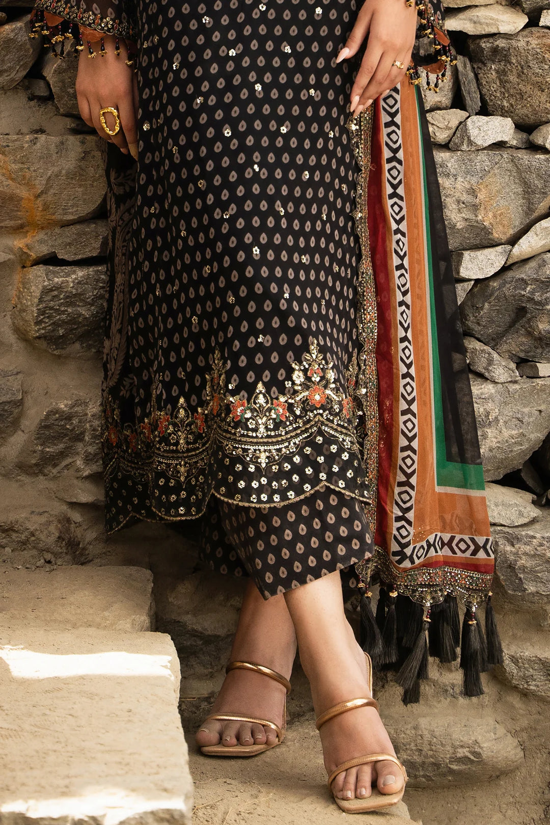 Vasal by Charizma Unstitched Embroidered Chiffon 3 Piece Suit CHR26UVC VSLW6-15 - Festive Collection