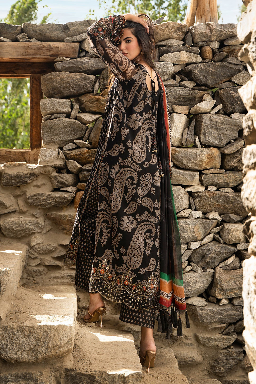 Vasal by Charizma Unstitched Embroidered Chiffon 3 Piece Suit CHR26UVC VSLW6-15 - Festive Collection
