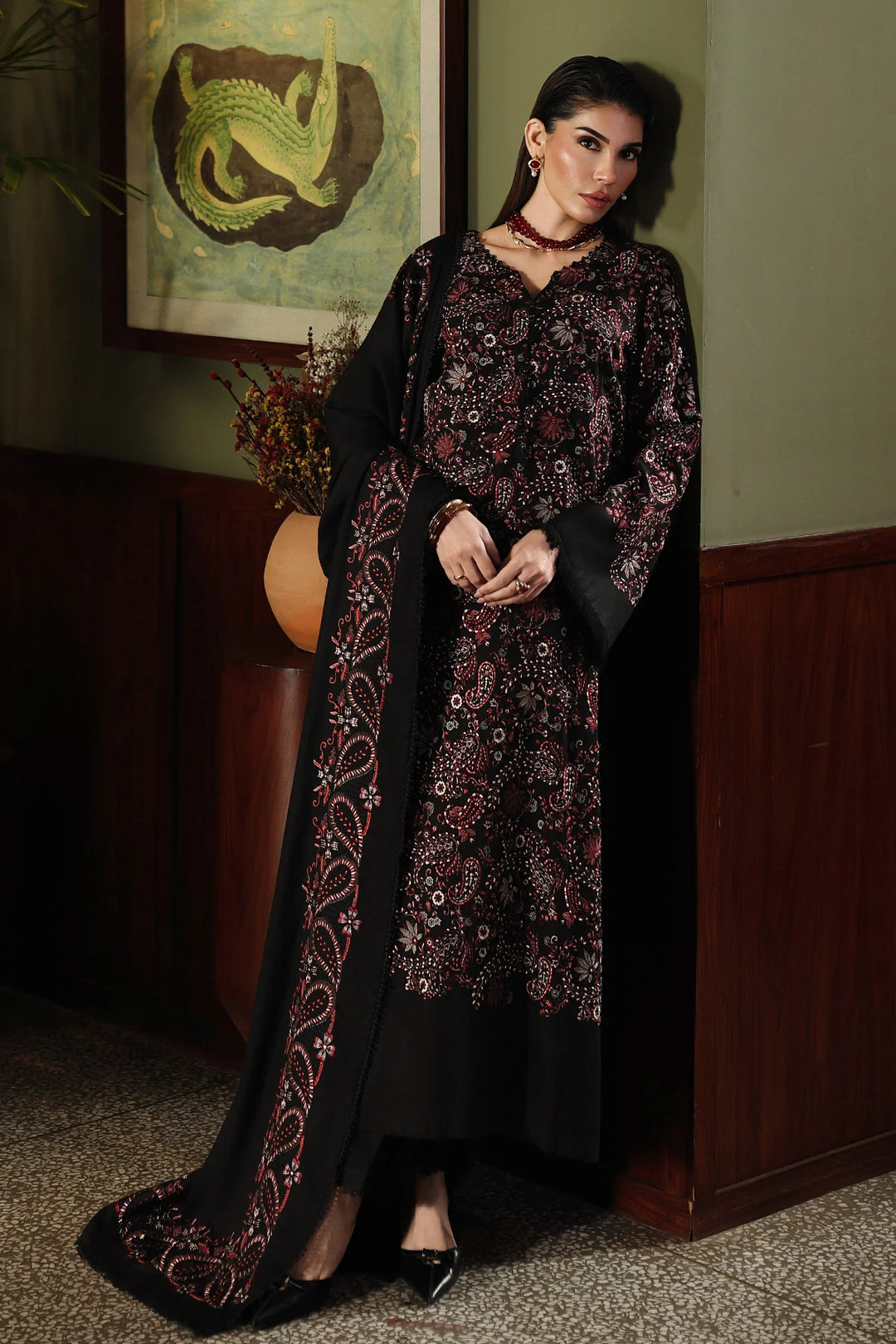 Nureh Exclusive Unstitched Embroidered Marina 3 Piece Suit NU26UEM NE-281 - Festive Collection