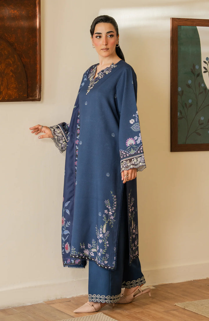 Bellini by Seran Unstitched Embroidered Viscose 3 Piece Suit SN26UBW Viona D-07 - Winter Collection