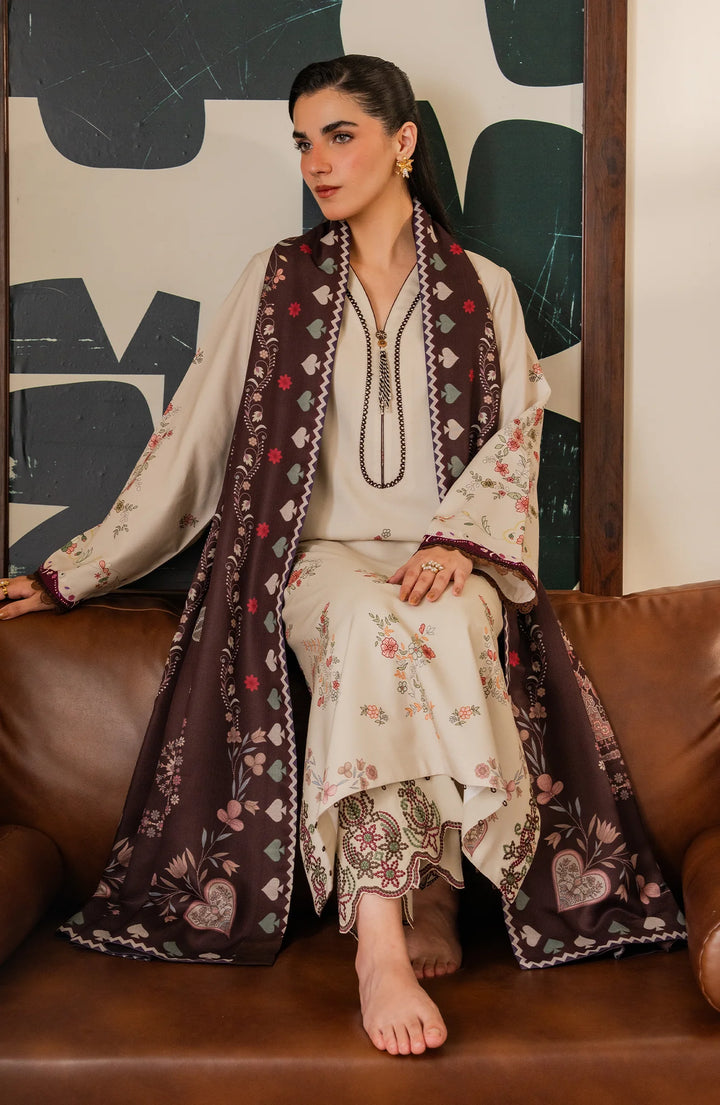 Bellini by Seran Unstitched Printed Viscose 3 Piece Suit SN26UBW EVARA D-08 - Winter Collection