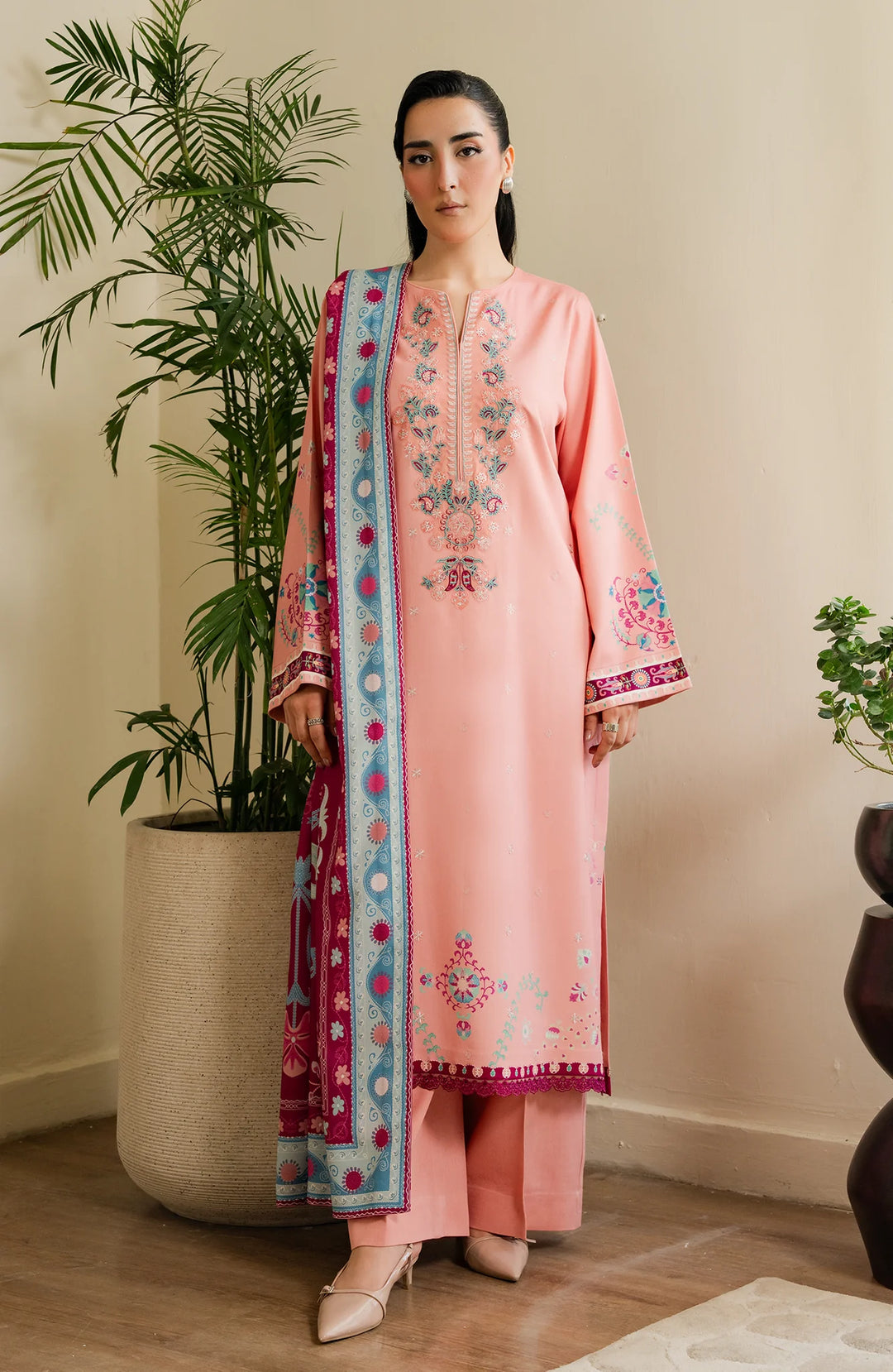 Bellini by Seran Unstitched Embroidered Corduroy 3 Piece Suit SN26UBW VIERA D-10 - Winter Collection