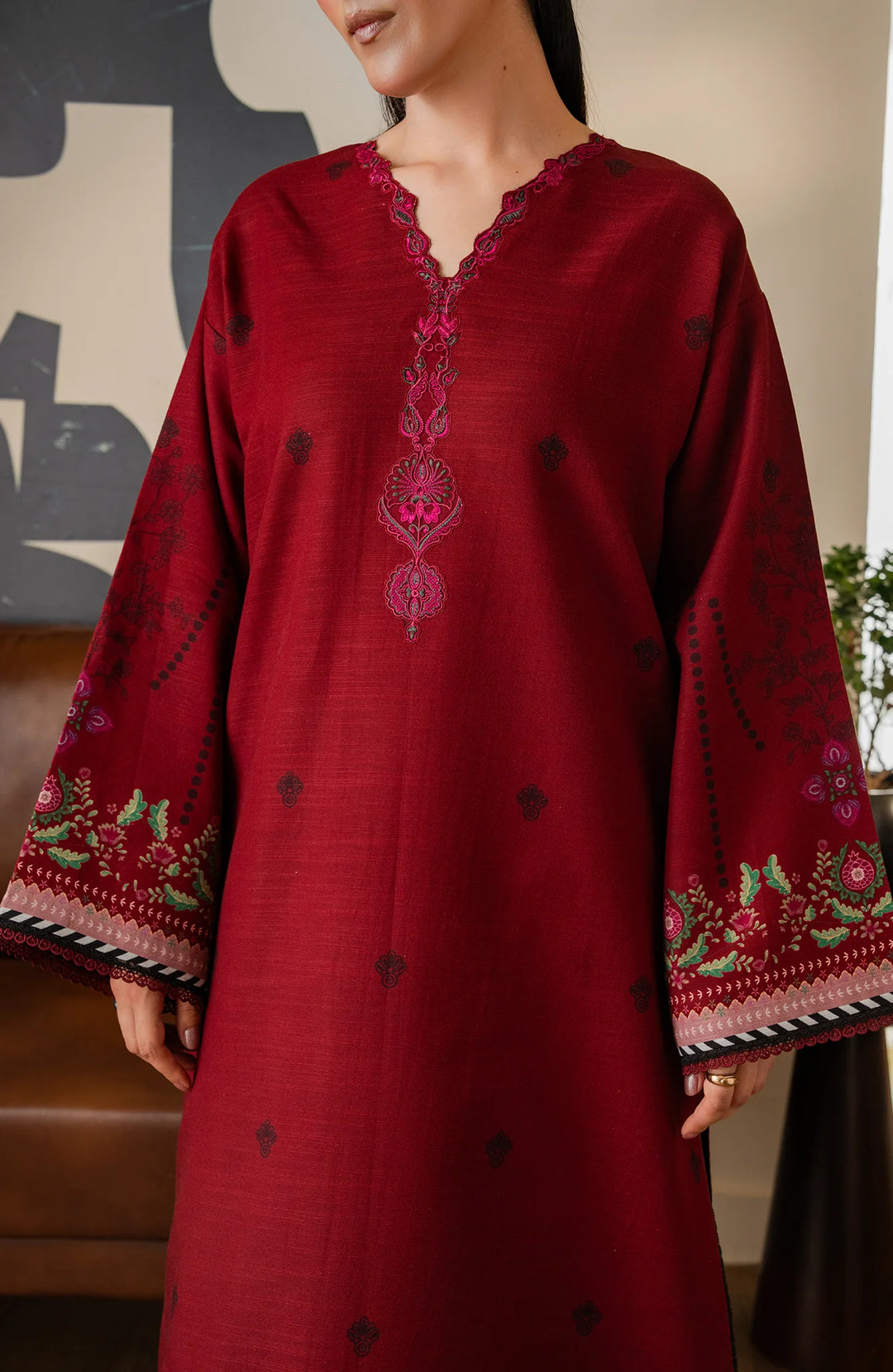 Bellini by Seran Unstitched Printed Khaddar 3 Piece Suit SN26UBW Varelle D-12 - Winter Collection