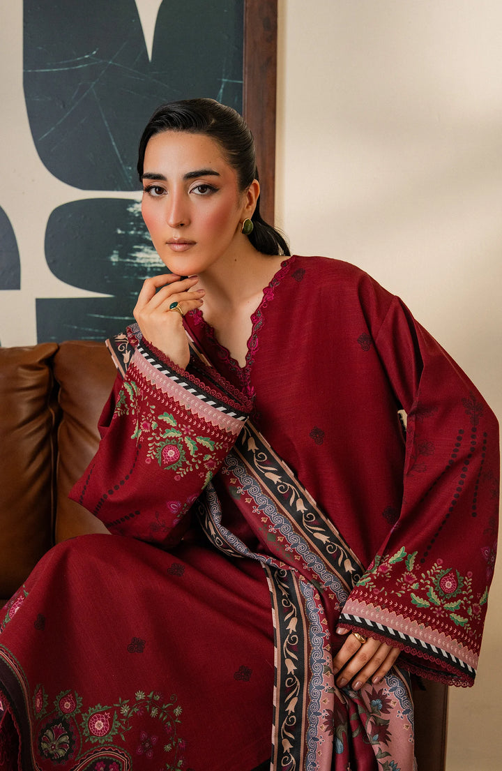 Bellini by Seran Unstitched Printed Khaddar 3 Piece Suit SN26UBW Varelle D-12 - Winter Collection