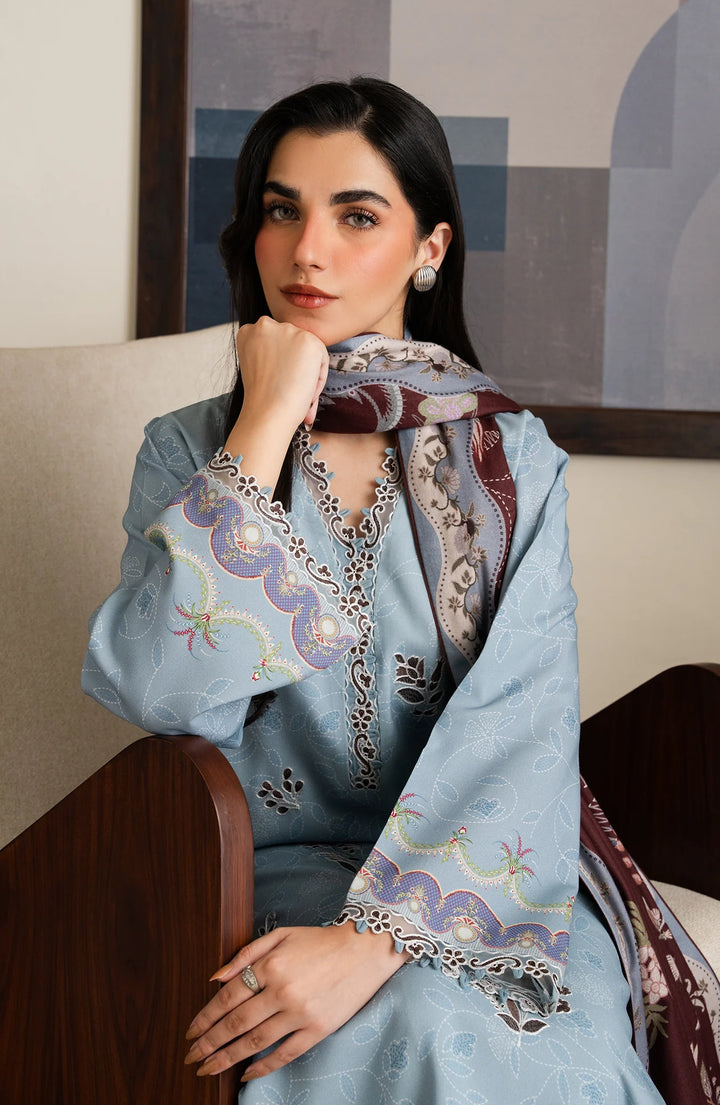Bellini by Seran Unstitched Embroidered Viscose 3 Piece Suit SN26UBW NERRA D-11 - Winter Collection