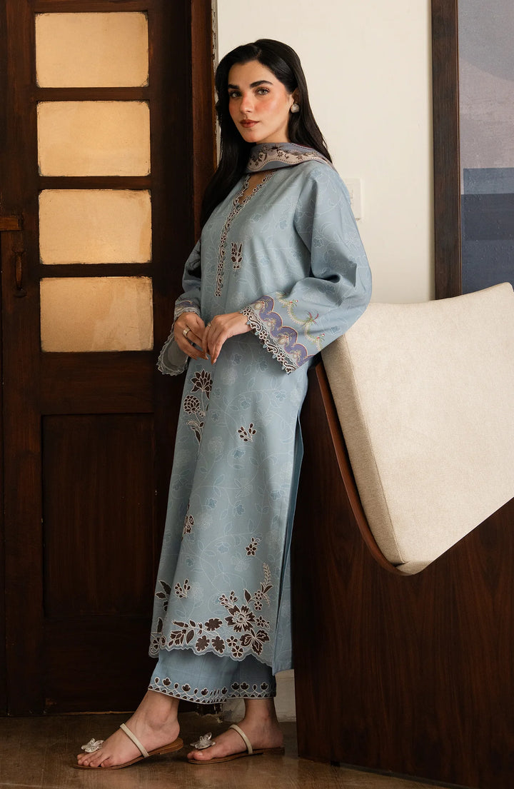 Bellini by Seran Unstitched Embroidered Viscose 3 Piece Suit SN26UBW NERRA D-11 - Winter Collection