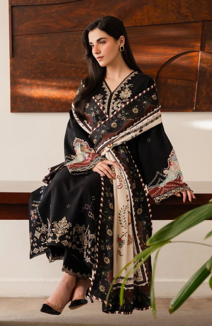 Bellini by Seran Unstitched Embroidered Viscose 3 Piece Suit SN26UBW NAIREL D-09 - Winter Collection