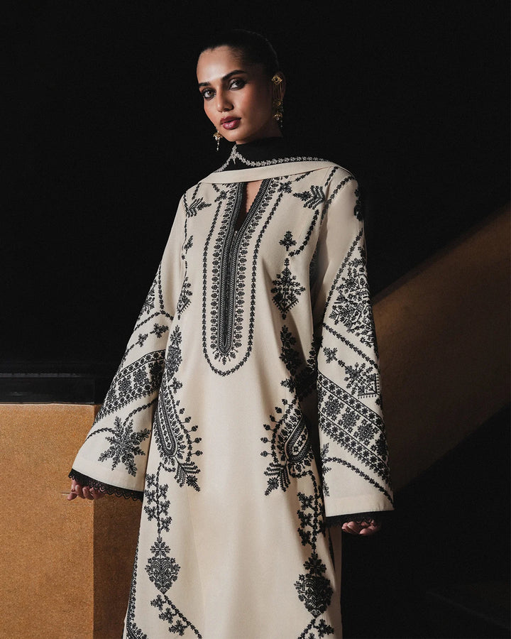 Jugnu by Hussain Rehar Unstitched Embroidered Karandi 3 Piece Suit HR26UJK Nigah - Winter Collection