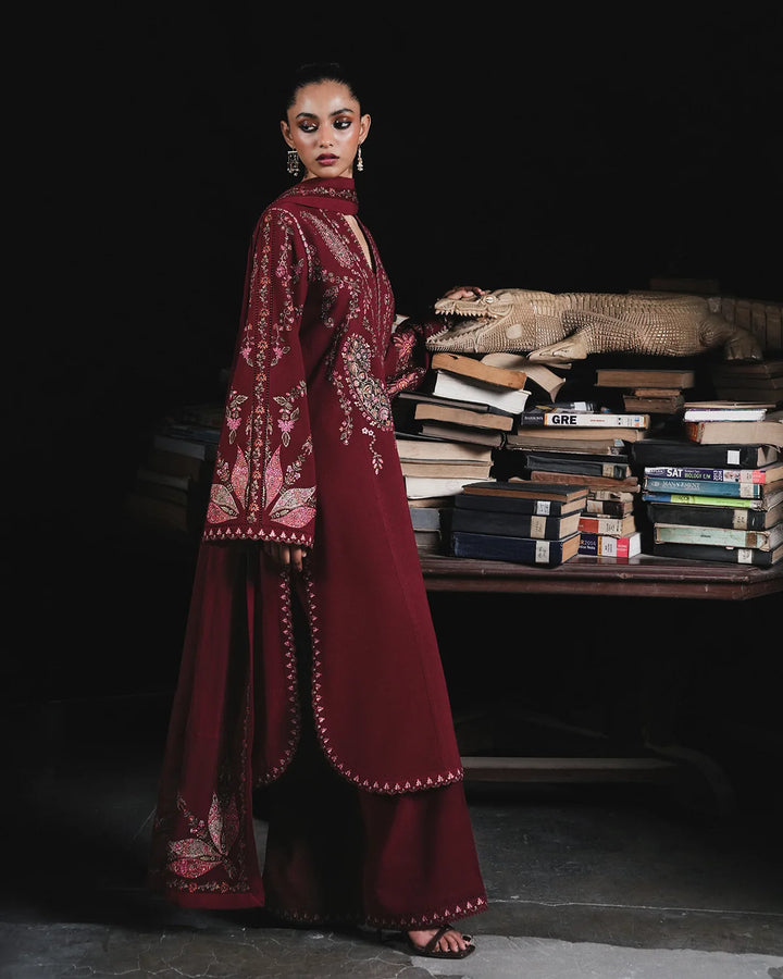 Jugnu by Hussain Rehar Unstitched Embroidered Karandi 3 Piece Suit HR26UJK Parul - Winter Collection