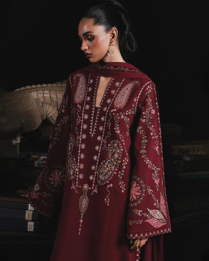 Jugnu by Hussain Rehar Unstitched Embroidered Karandi 3 Piece Suit HR26UJK Parul - Winter Collection