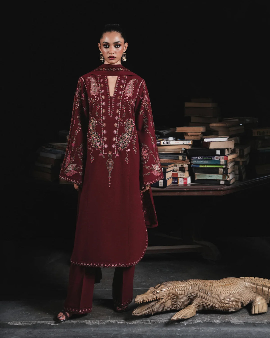 Jugnu by Hussain Rehar Unstitched Embroidered Karandi 3 Piece Suit HR26UJK Parul - Winter Collection