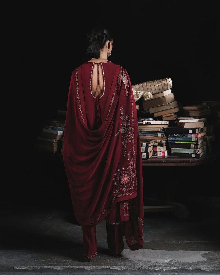 Jugnu by Hussain Rehar Unstitched Embroidered Karandi 3 Piece Suit HR26UJK Parul - Winter Collection