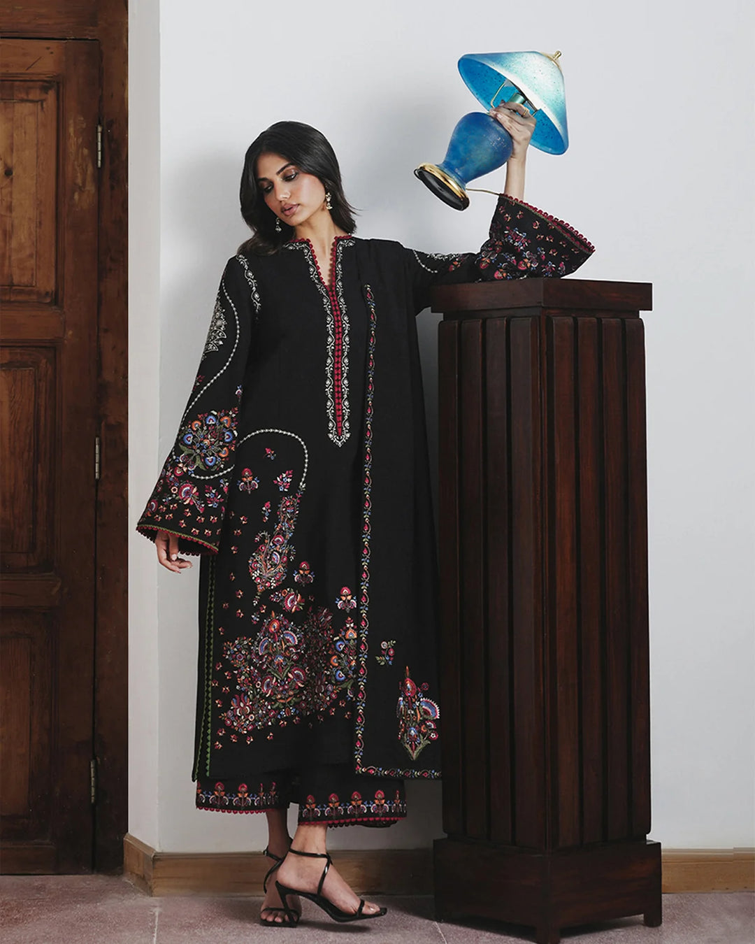 Jugnu by Hussain Rehar Unstitched Embroidered Karandi 3 Piece Suit HR26UJK Cyprus - Winter Collection