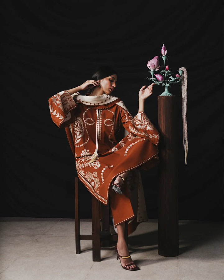 Jugnu by Hussain Rehar Unstitched Embroidered Karandi 3 Piece Suit HR26UJK Tazetta - Winter Collection