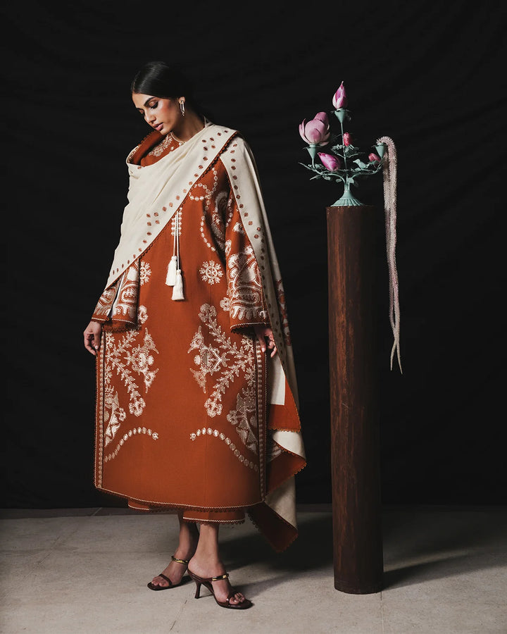 Jugnu by Hussain Rehar Unstitched Embroidered Karandi 3 Piece Suit HR26UJK Tazetta - Winter Collection