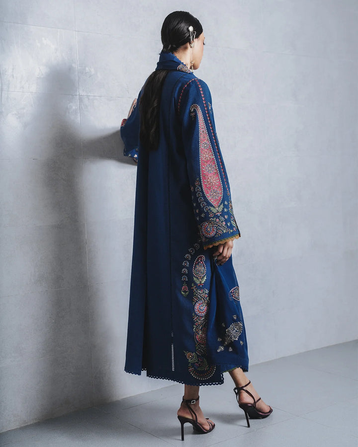 Jugnu by Hussain Rehar Unstitched Embroidered Karandi 3 Piece Suit HR26UJK Nehri - Winter Collection