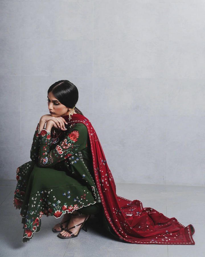 Jugnu by Hussain Rehar Unstitched Embroidered Karandi 3 Piece Suit HR26UJK Jita - Winter Collection