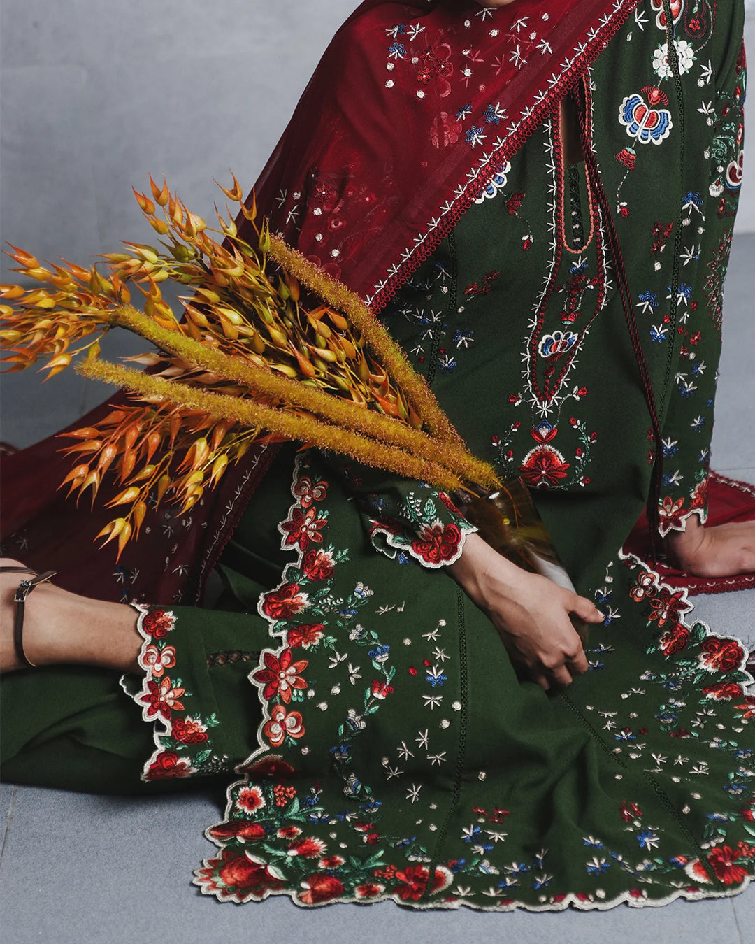 Jugnu by Hussain Rehar Unstitched Embroidered Karandi 3 Piece Suit HR26UJK Jita - Winter Collection