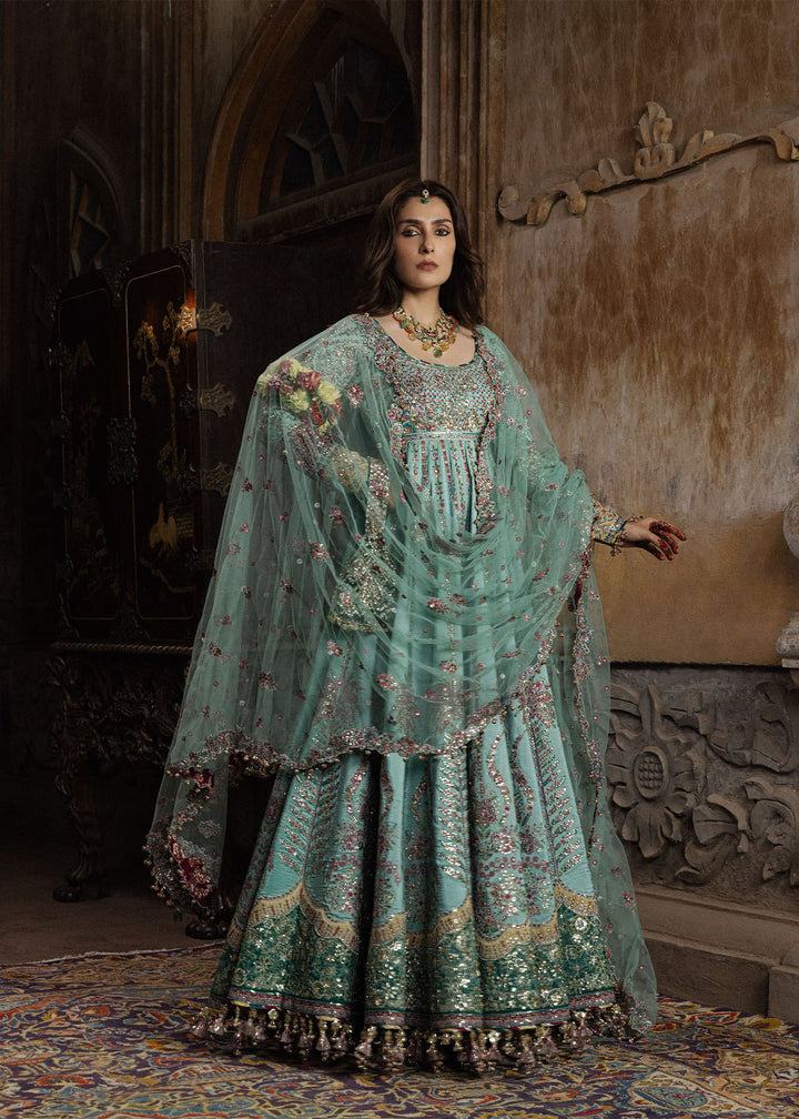 The Doll House by Hussain Rehar Unstitched Embroidered Tissue Silk 3 Piece Suit HR26UDH Zeenat D-851 - Wedding Collection