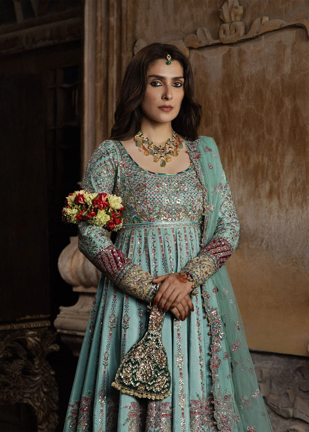 The Doll House by Hussain Rehar Unstitched Embroidered Tissue Silk 3 Piece Suit HR26UDH Zeenat D-851 - Wedding Collection