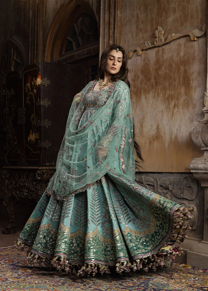 The Doll House by Hussain Rehar Unstitched Embroidered Tissue Silk 3 Piece Suit HR26UDH Zeenat D-851 - Wedding Collection