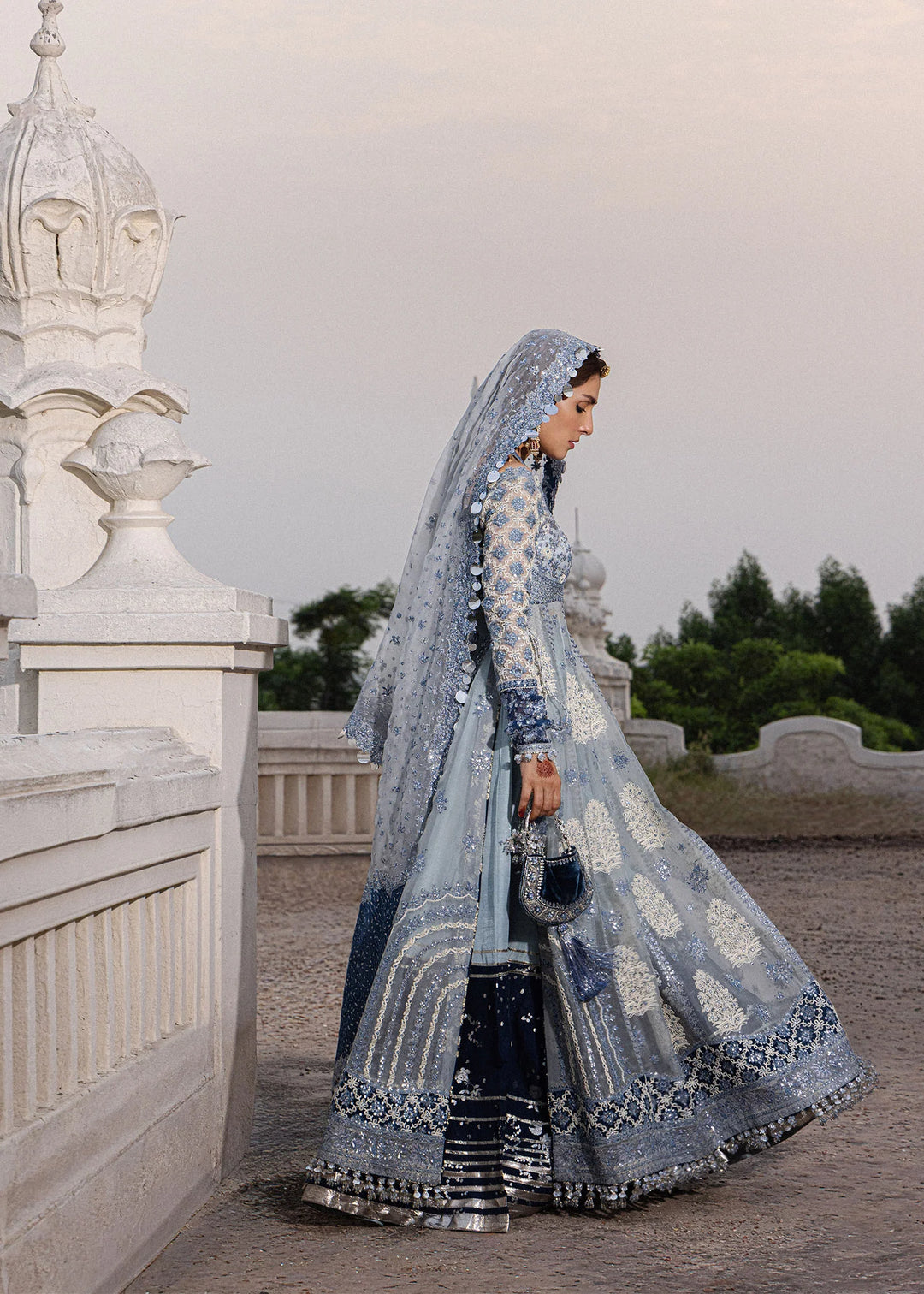 The Doll House by Hussain Rehar Unstitched Embroidered Organza 3 Piece Suit HR26UDH Mehtab D-852 - Wedding Collection