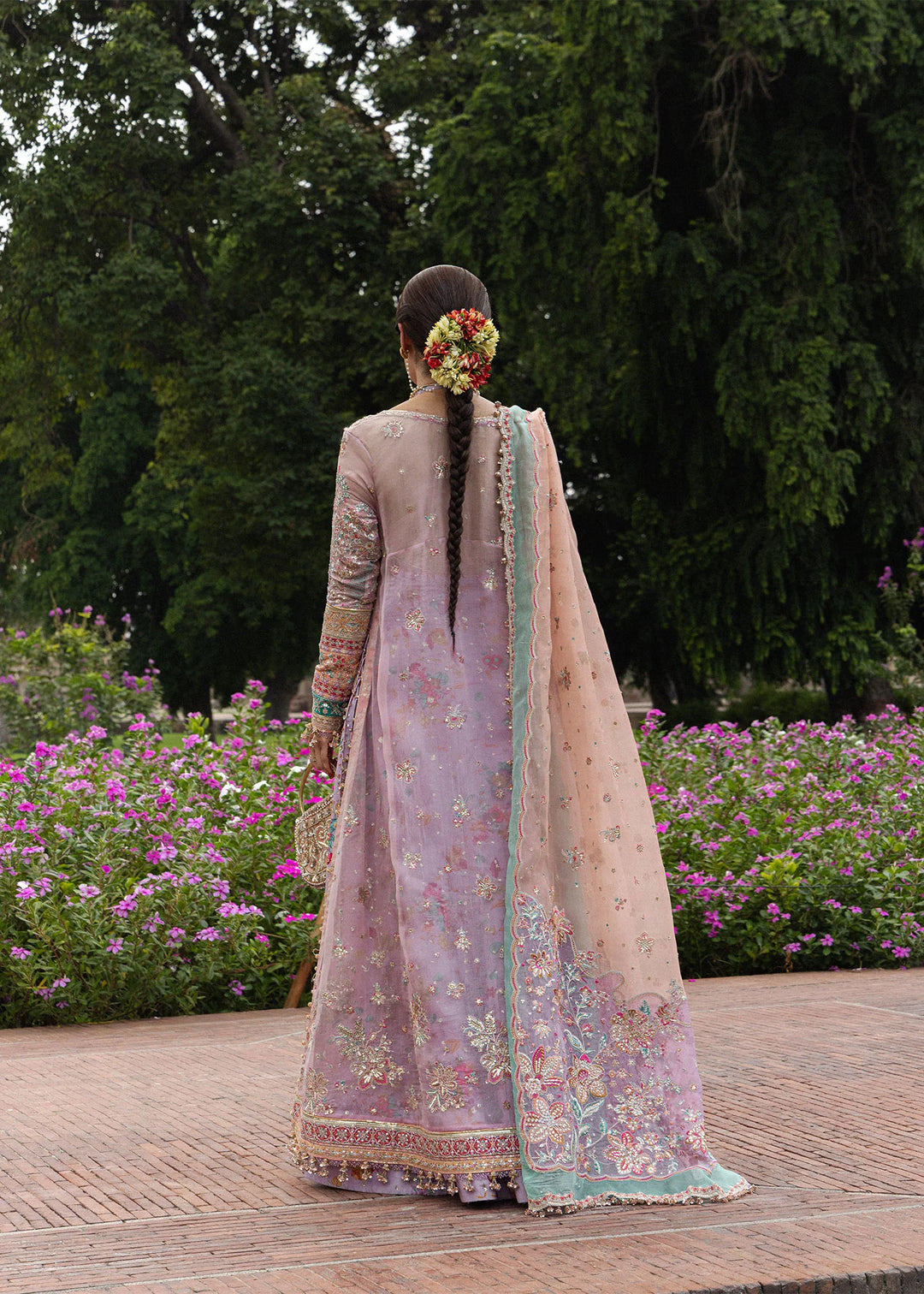 The Doll House by Hussain Rehar Unstitched Embroidered Organza 3 Piece Suit HR26UDH Gulrang D-853 - Wedding Collection