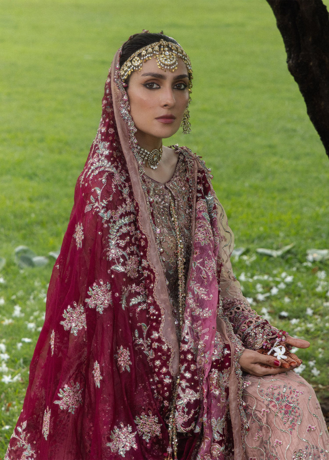 The Doll House by Hussain Rehar Unstitched Embroidered Net 3 Piece Suit HR26UDH Gulrukh D-855 - Wedding Collection