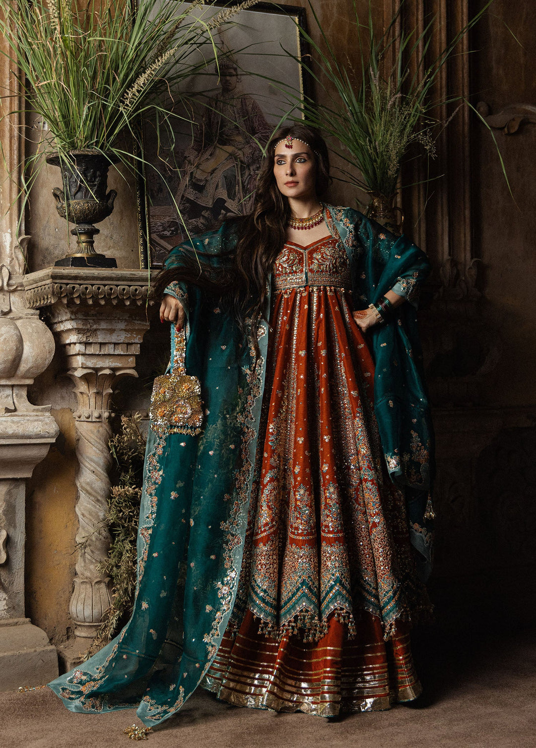 The Doll House by Hussain Rehar Unstitched Embroidered Korean Silk 3 Piece Suit HR26UDH Zarin D-871 - Wedding Collection