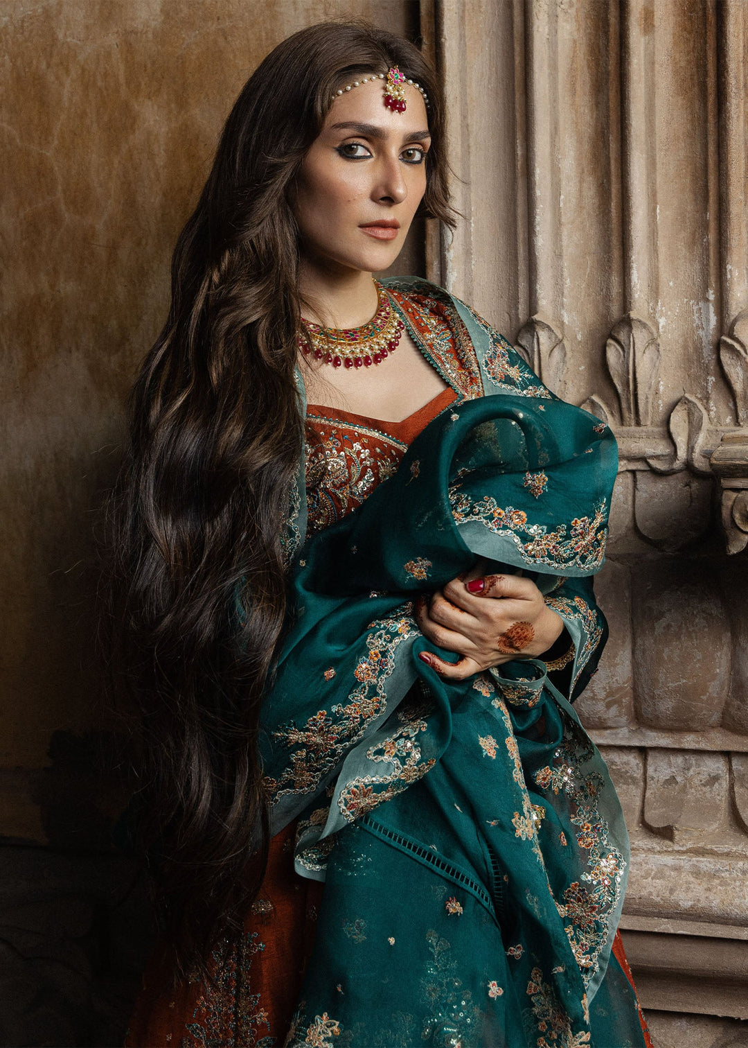 The Doll House by Hussain Rehar Unstitched Embroidered Korean Silk 3 Piece Suit HR26UDH Zarin D-871 - Wedding Collection