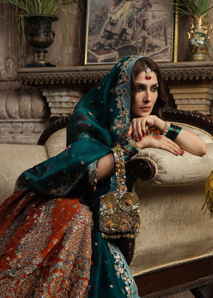 The Doll House by Hussain Rehar Unstitched Embroidered Korean Silk 3 Piece Suit HR26UDH Zarin D-871 - Wedding Collection