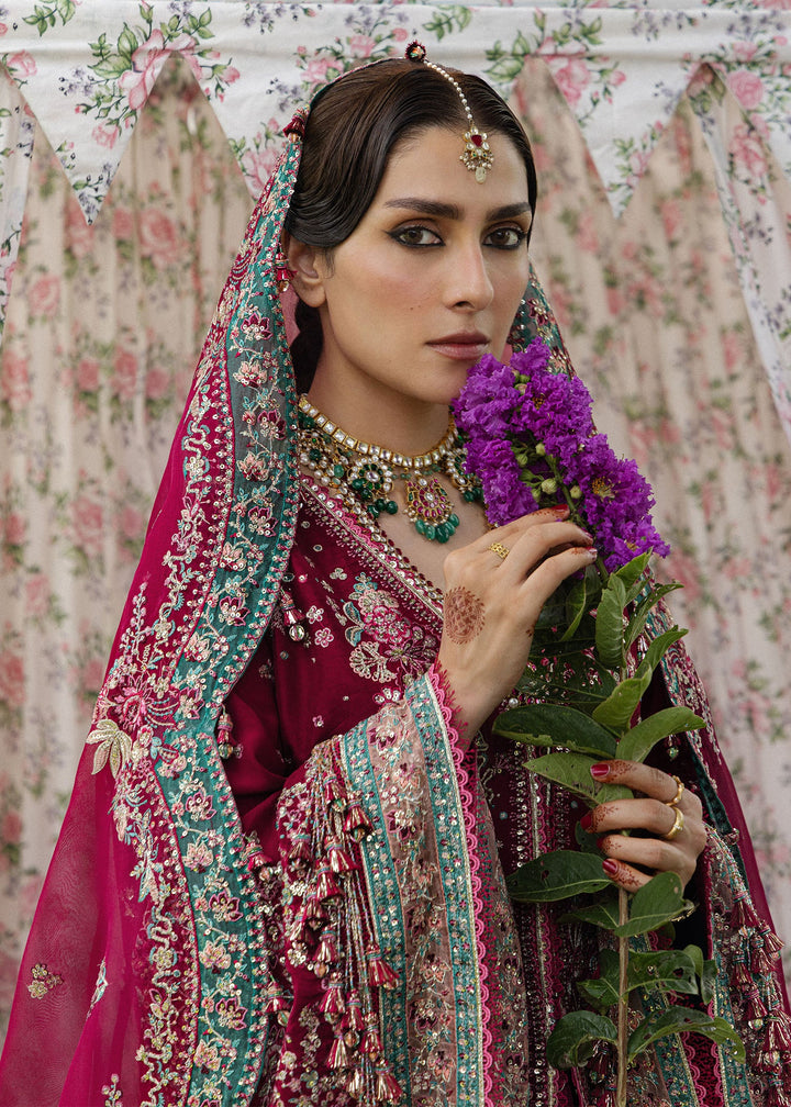 The Doll House by Hussain Rehar Unstitched Embroidered Korean Silk 3 Piece Suit HR26UDH Sher Bano D-872 - Wedding Collection