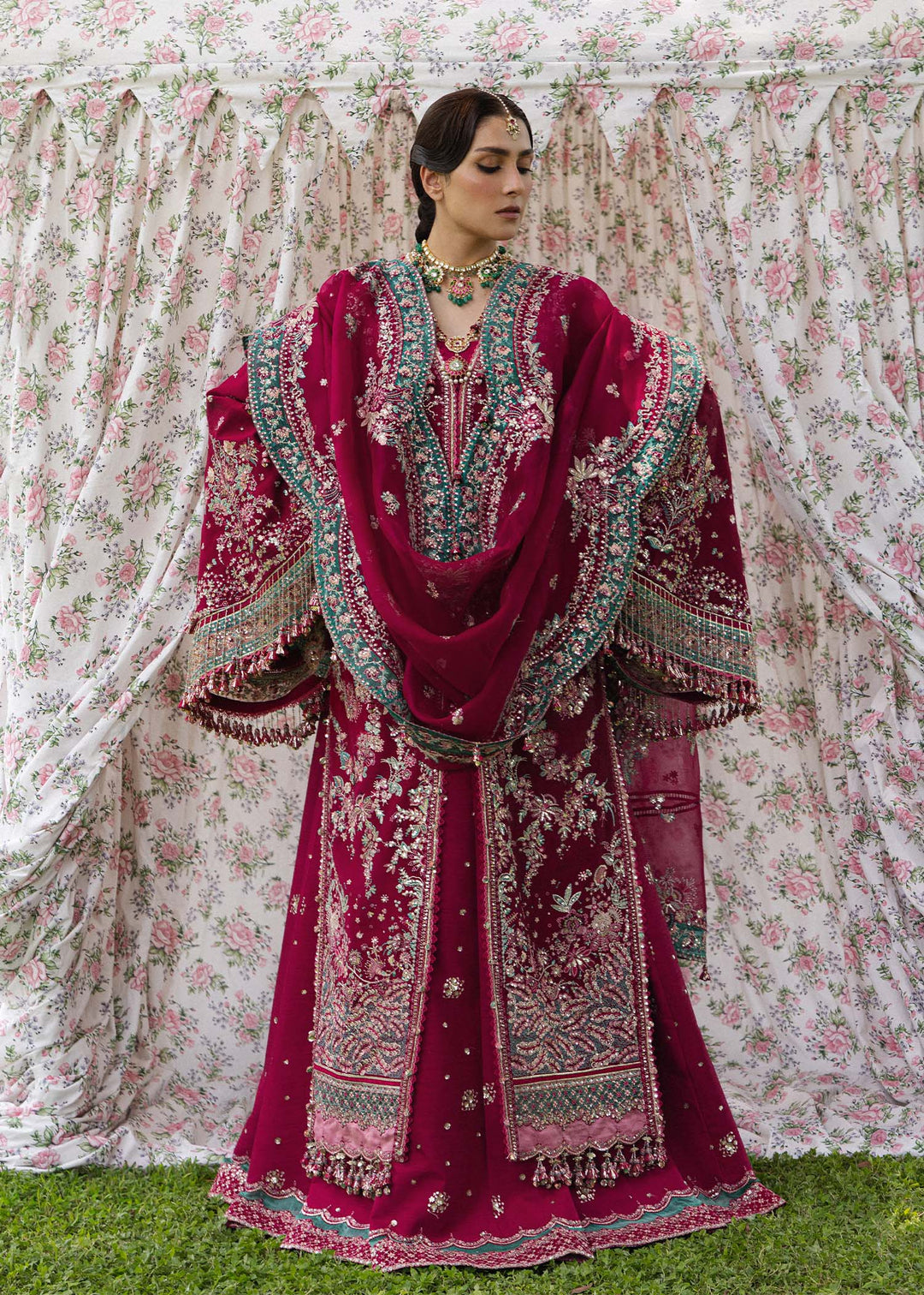 The Doll House by Hussain Rehar Unstitched Embroidered Korean Silk 3 Piece Suit HR26UDH Sher Bano D-872 - Wedding Collection