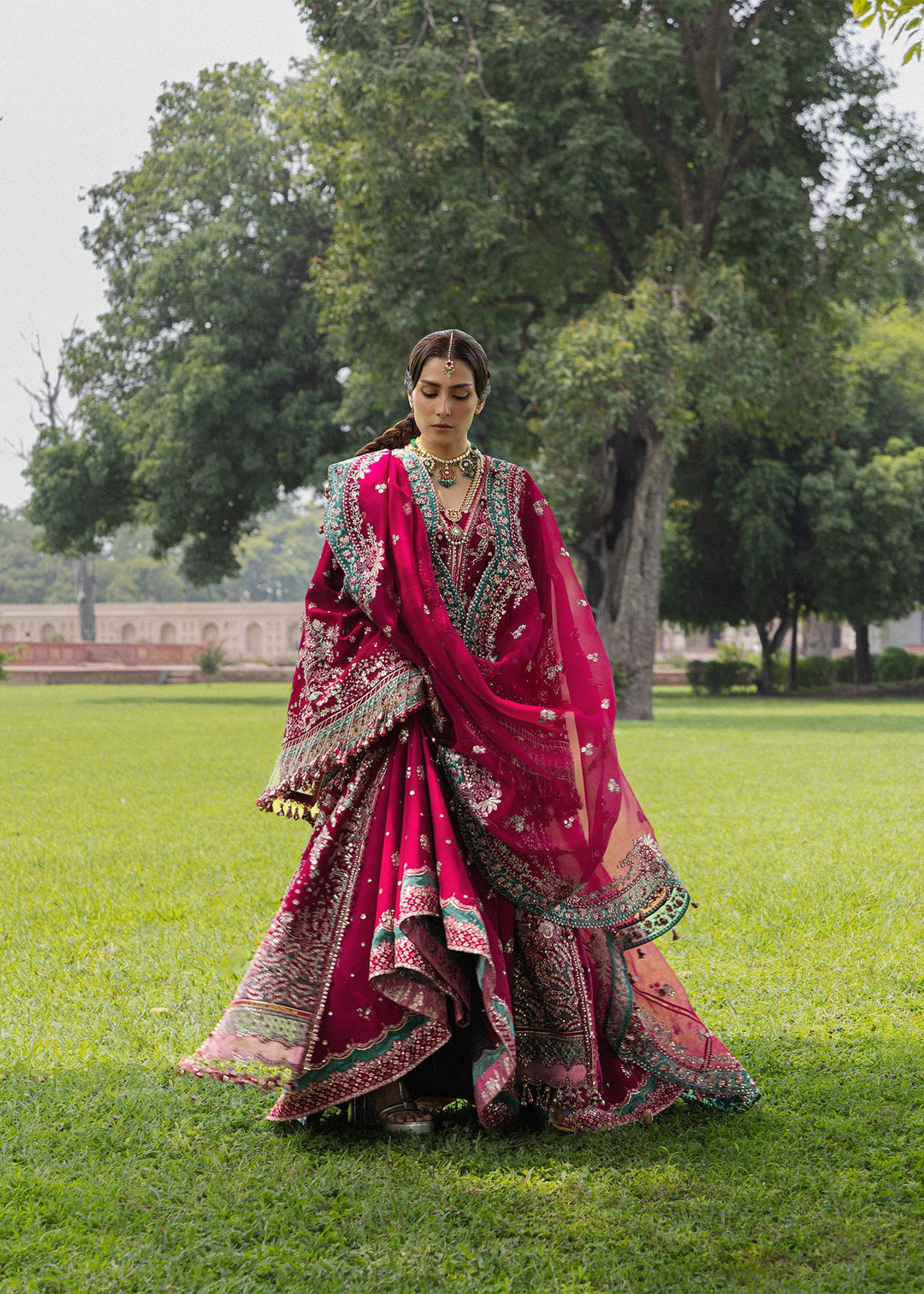 The Doll House by Hussain Rehar Unstitched Embroidered Korean Silk 3 Piece Suit HR26UDH Sher Bano D-872 - Wedding Collection