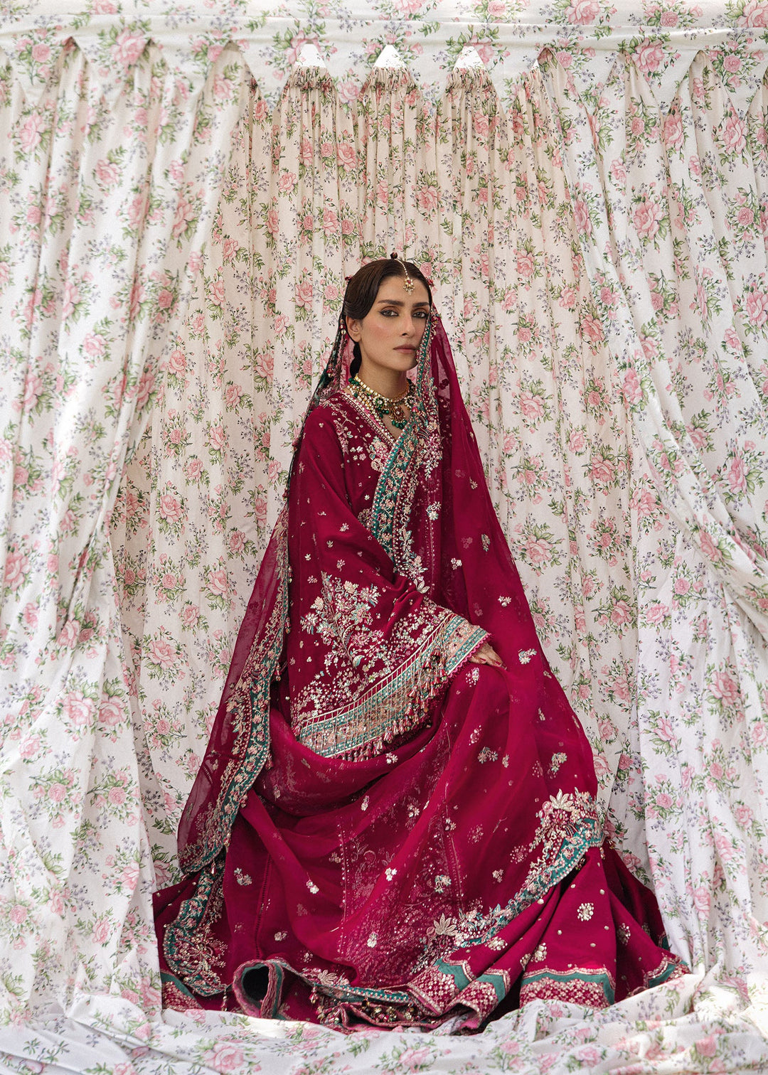 The Doll House by Hussain Rehar Unstitched Embroidered Korean Silk 3 Piece Suit HR26UDH Sher Bano D-872 - Wedding Collection