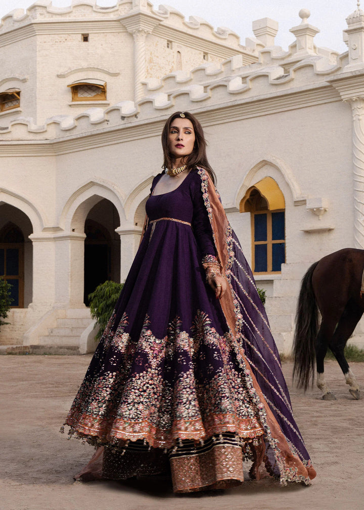 The Doll House by Hussain Rehar Unstitched Embroidered Korean Silk 3 Piece Suit HR26UDH Shabnam D-874 - Wedding Collection