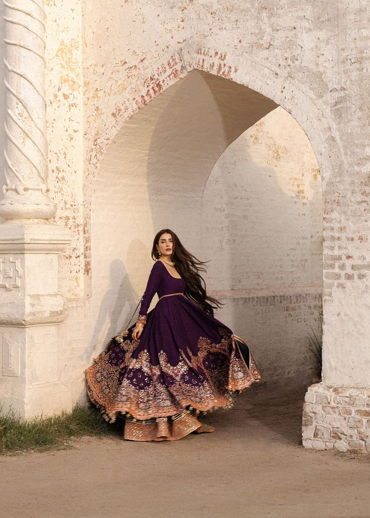 The Doll House by Hussain Rehar Unstitched Embroidered Korean Silk 3 Piece Suit HR26UDH Shabnam D-874 - Wedding Collection