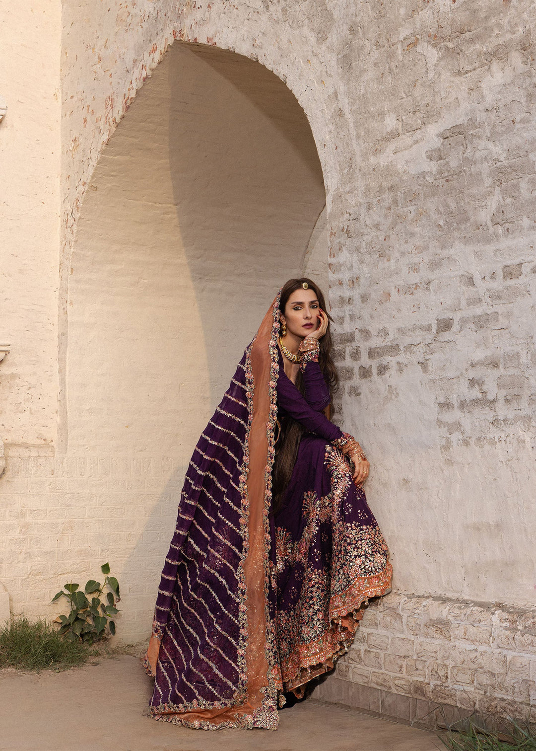 The Doll House by Hussain Rehar Unstitched Embroidered Korean Silk 3 Piece Suit HR26UDH Shabnam D-874 - Wedding Collection