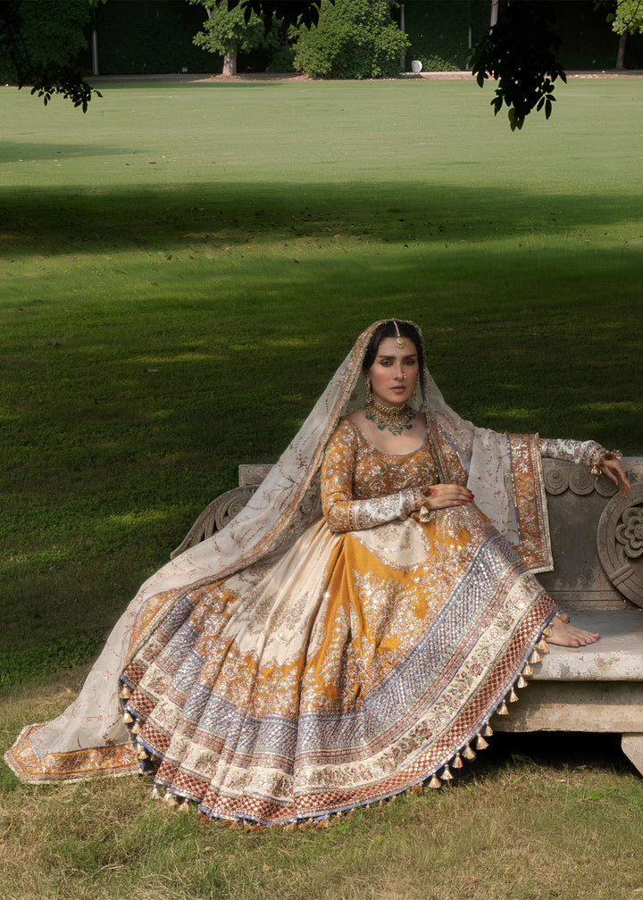 The Doll House by Hussain Rehar Unstitched Embroidered Korean Silk 3 Piece Suit HR26UDH Mehru D-877 - Wedding Collection