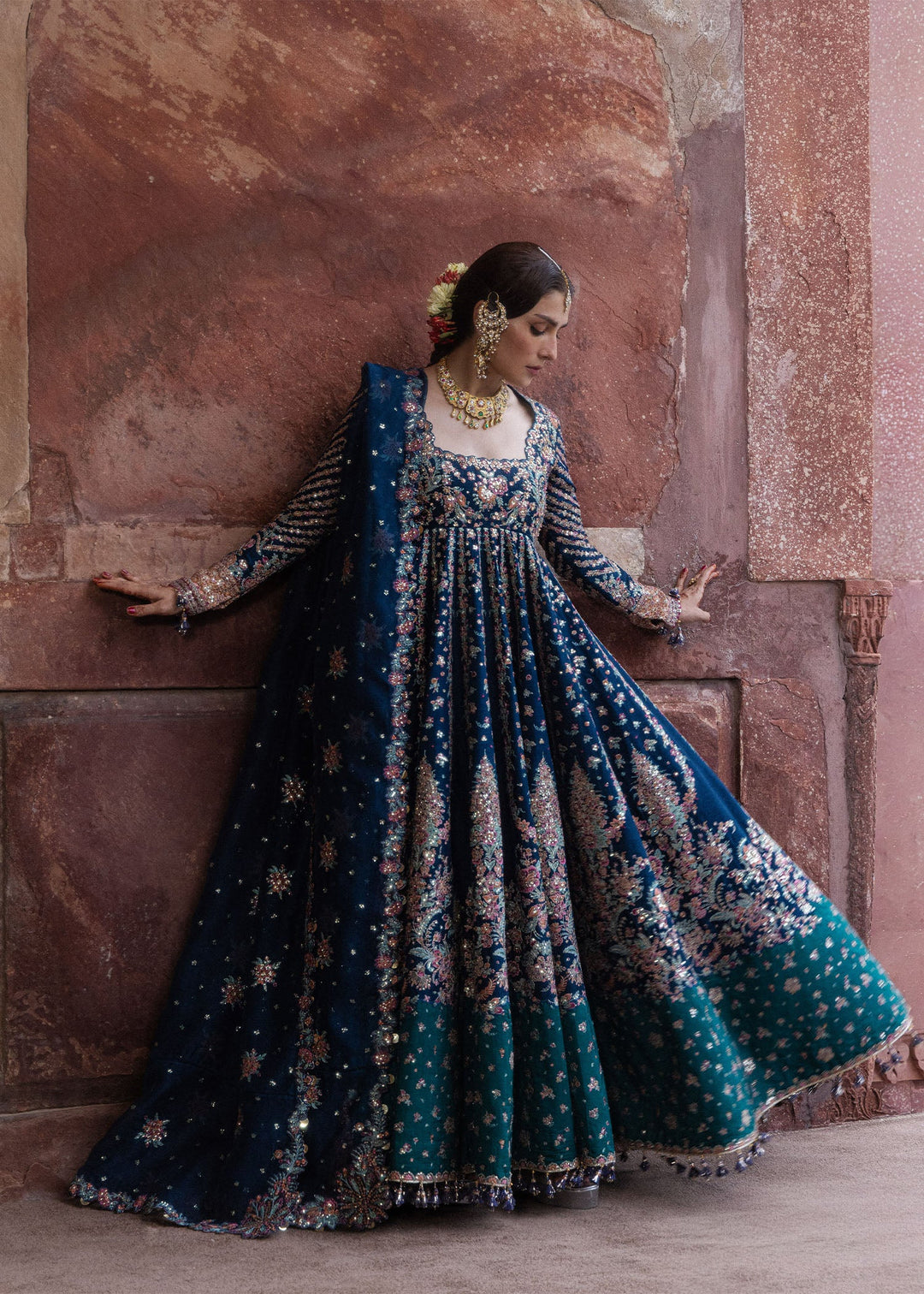 The Doll House by Hussain Rehar Unstitched Embroidered Korean Silk 3 Piece Suit HR26UDH Dill Afroz D-878 - Wedding Collection