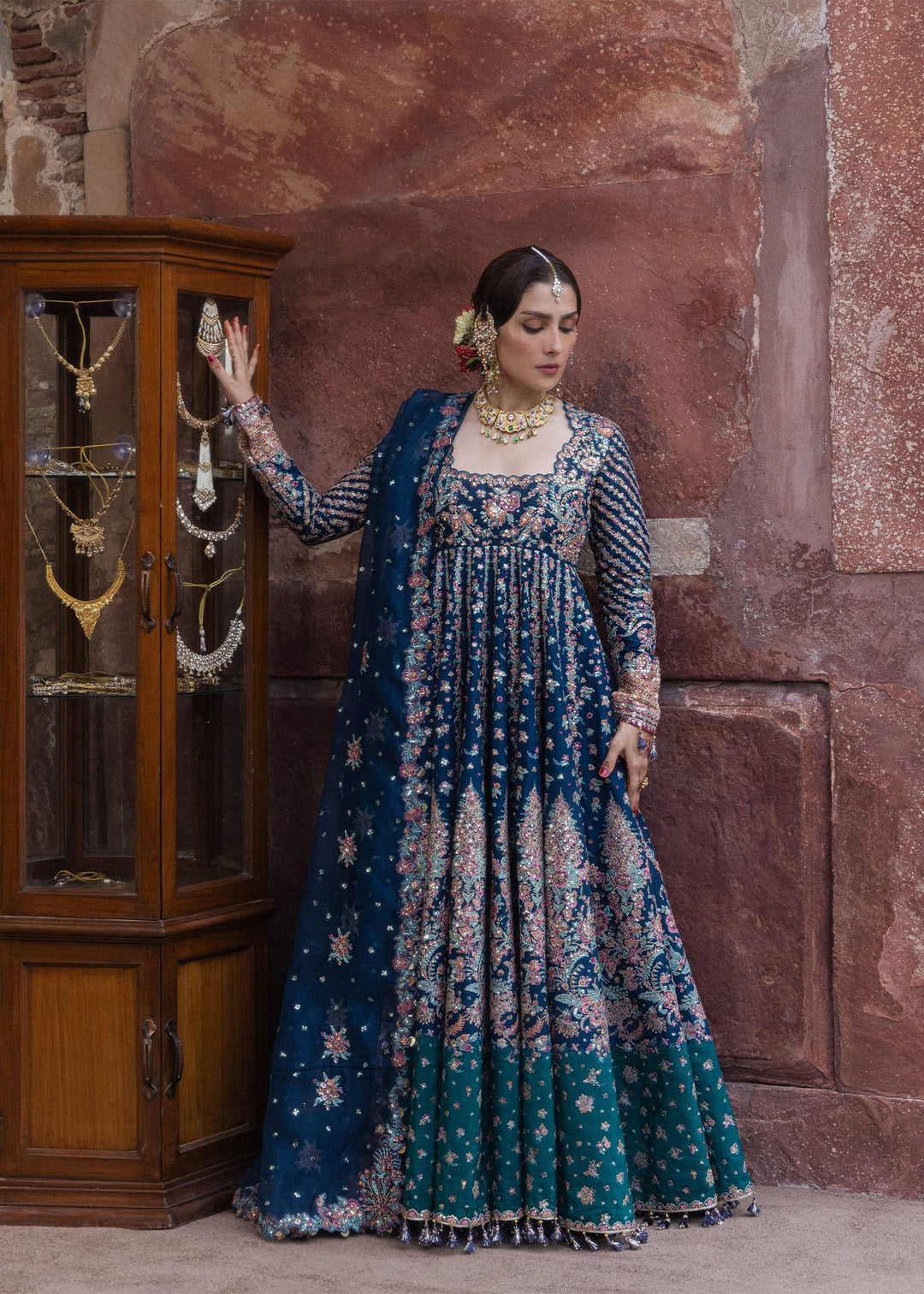 The Doll House by Hussain Rehar Unstitched Embroidered Korean Silk 3 Piece Suit HR26UDH Dill Afroz D-878 - Wedding Collection