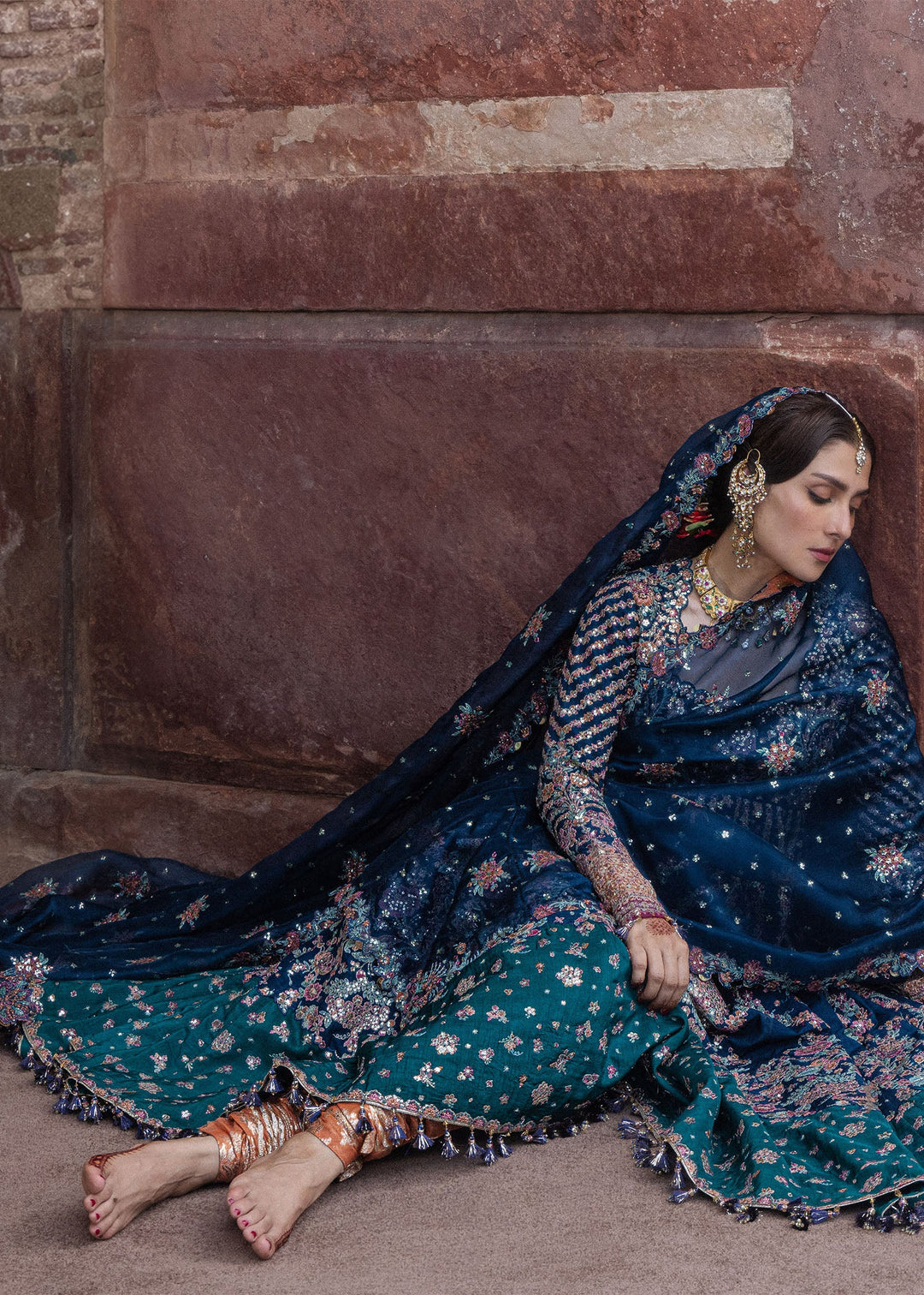 The Doll House by Hussain Rehar Unstitched Embroidered Korean Silk 3 Piece Suit HR26UDH Dill Afroz D-878 - Wedding Collection