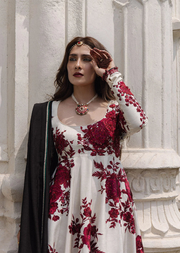 The Doll House by Hussain Rehar Unstitched Embroidered Korean Silk 3 Piece Suit HR26UDH Gulnar D-879 - Wedding Collection